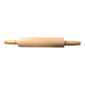 Vintage Wooden Rolling Pin With Handles Retro Kitchen Tool Country Home Decor
